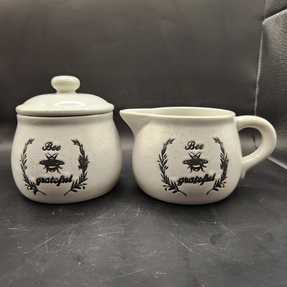 BEE Collection Speckled Stoneware Creamer & Sugar Set
